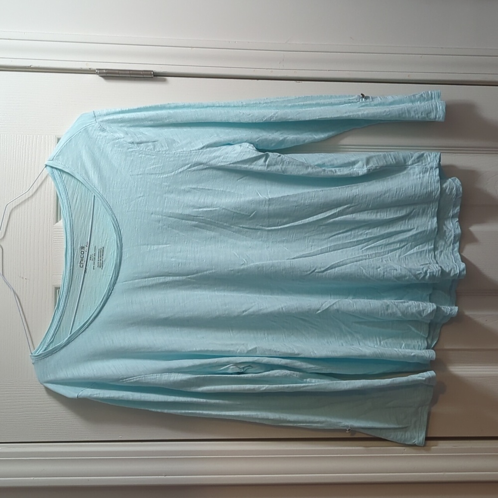 Chico's Ultimate Tee Roll Tab Mid Sleeve Size 3